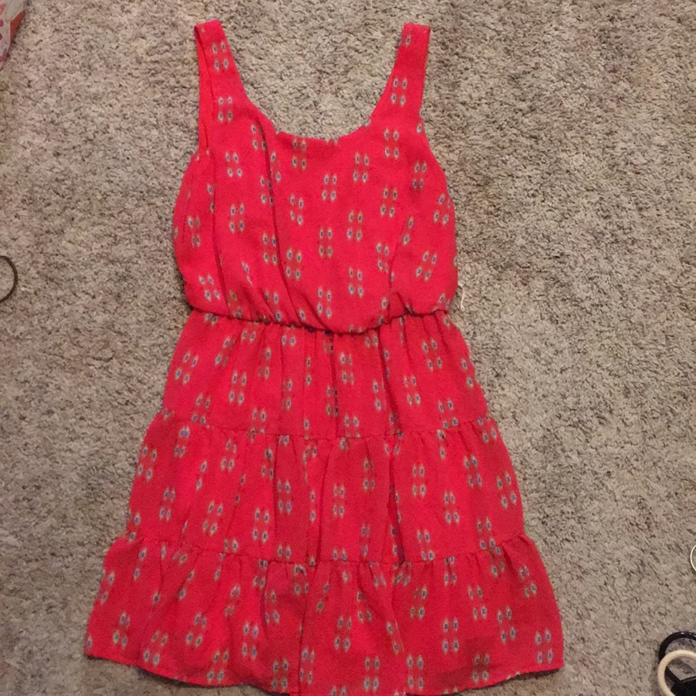 Red dress with Aztec print
